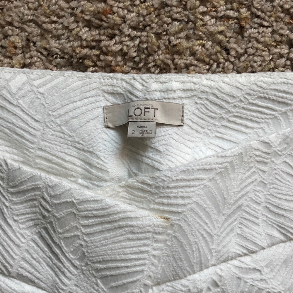 LOFT Marisa White Cropped Dress Pants - Picture 2 of 3